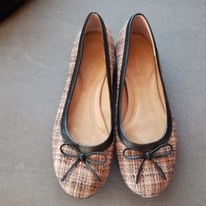 Aerosoles Tweed Look Flats With Slight Lift with faux leather bow